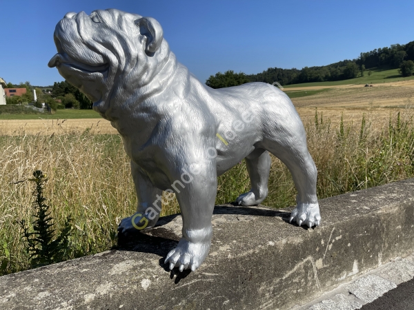 Deko Bulldogge riesig 70 cm zum Bemalen- Tierische Kunst