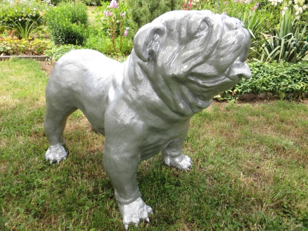 Dekofigur Bulldogge hängend am Blumentopf lustige Deko  Blumentopf-Hänge-Figur, Fachhandel Plus