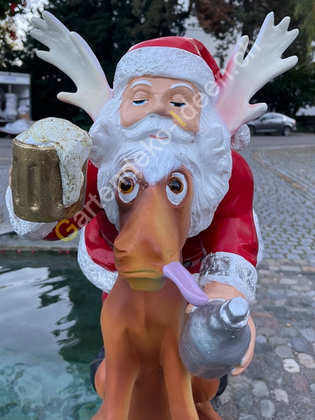 Baumdeko Weihnachtsmann mit LED Baumgesicht lustig originell outdoor Deko  witzig