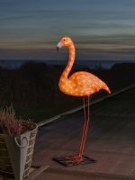 Grosser LED Flamingo, beleuchtete LED Gartenfigur