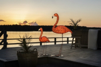 Die 2 Flamingos, beleuchtete LED Gartenfiguren