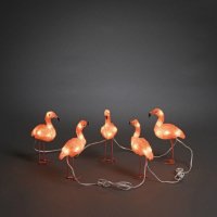 5er LED Flamingos, je 17cm hoch