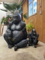 Affenfigur als Gartendeko, XXL Gorilla, lebensgross