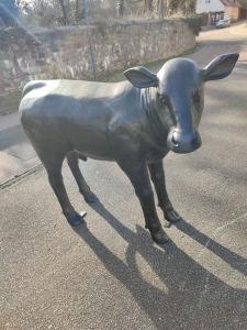 Angus Kalbfigur lebensgross, Deko Figur für drinnen und draussen 2