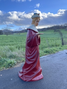 Balthasar Krippenfigur in seitlicher Ansicht