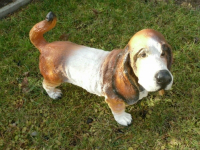 Deko Hunde Figur Basset stehend, 35 cm hoch