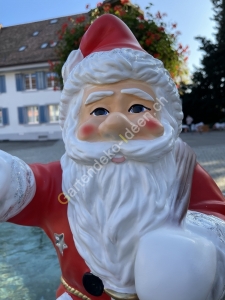 Beleuchteter Deko Weihnachtsmann 72 cm hoch, Gesicd