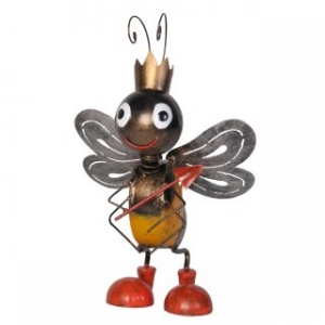 Bienenkönigin aus Metall mit Schaufel 36 cm