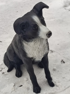 Deko Hundefigur für Garten, Border Collie sitzend, 70 cm hoch 1