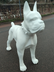 Boxer Hund Dekofigur, weiss, 60 cm hoch 1