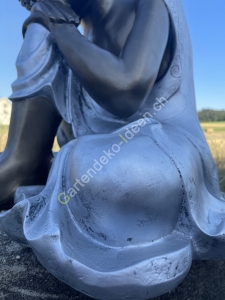 Buddha Figur sitzend 59 cm, silber 6