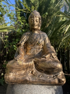 Buddha Figuren für den Garten, sitzend Bhumisparsha Mudra, 71 cm hoch