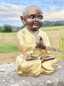 Seitliche Ansicht der betenden Buddhafigur