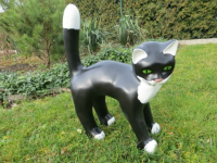 Stehende schwarze Deko Katze, 44 cm hoch