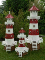 Deko-Leuchtturm beleuchtet alle zusammen - Gartendeko