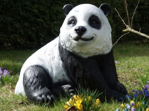 Pandabär Dekofigur für Garten, sitzend, 70 cm hoch 1