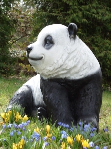 Pandabär Dekofigur für Garten, sitzend, 70 cm hoch 2