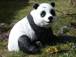 Pandabär Dekofigur für Garten, sitzend, 70 cm hoch 3