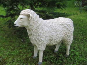 Krippenfigur Deko Schaf Figur stehend, 61 cm hoch