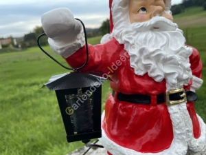 Deko Weihnachtsmann für draussen, mit Laterne, 49 cm gross