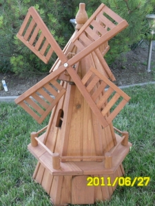 Sechseckige Deko Windmühle Solar, 92 cm hoch