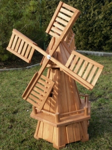 Windmühle Solar als Deko sechseckig, 92 cm hoch