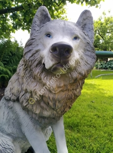  Wolfsfigur lebensgross grau 67 cm hoch 2