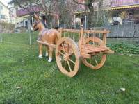 Deko Esel 177cm lang mit  Holzwagen