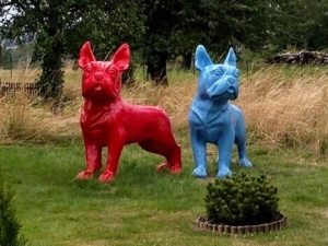 Französische Bulldogge, Autolack, RIESIGE 175 cm hoch, XXL Deko 1