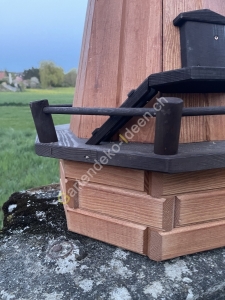 Deko Gartenwindmühle Holz Treppenansicht