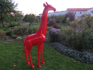 Giraffen Skulptur:  Design Giraffe Figur gross 210cm