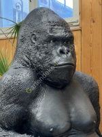 Gorillafigur lebensgross, Gartendekofigur XXL, 115 cm