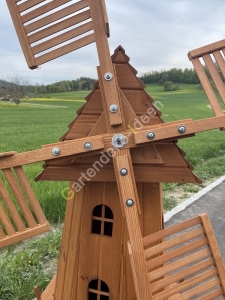 Gartenwindmühle mit Solarbeleuchtung Flügelansicht XXL 