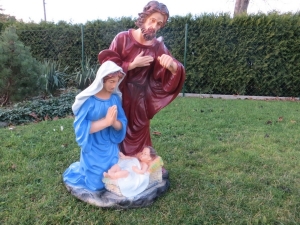 Krippenszene mit Maria, Josef und Jesuskind, 80 cm hoch