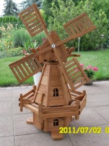 Holländer Windmühle mit Solarbeleuchtung, 100 cm hoch