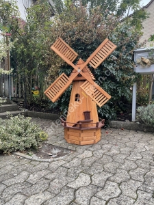 Solar LED Deko Windmühle Holz