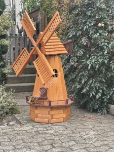 Solar Windmühle aus Holz für Garten