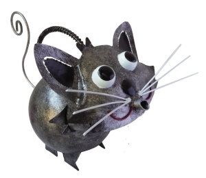 Kleine Gießkanne Metall: Maus aus Metall 37 cm 