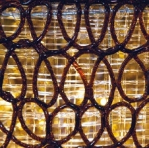 Material-Detail vom LED beleuchteten Rentier