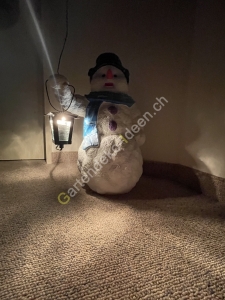 LED Schneemann aussen mit solar Beleuchtung Laterne und Topf