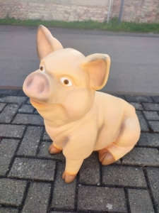 Schwein Dekofigur für Garten, sitzend, 55 cm hoch 4