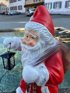 Beleuchteter solar Weihnachtsmann  72 cm hoch, Gesicht