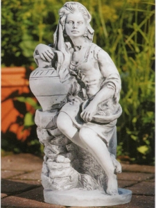 Statuette für Garten: Sitzende Frau mit Amphore, 45 cm hoch 1