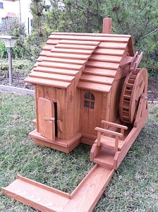 Wassermühle mittelgross aus Holz für Garten, 75 cm hoch 4