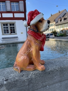 Weihnachtsdeko Deko Figur Hund 46 cm hoch