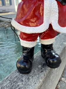 Deko Weihnachtsmann Figur mit solar Laterne LED