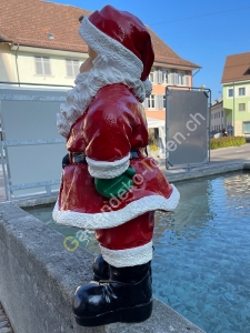 Deko Weihnachtsmann mit solar LED Laterne aussen