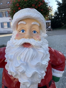 Weihnachtsmann Deko Figur mit LED Laterne solar aussen