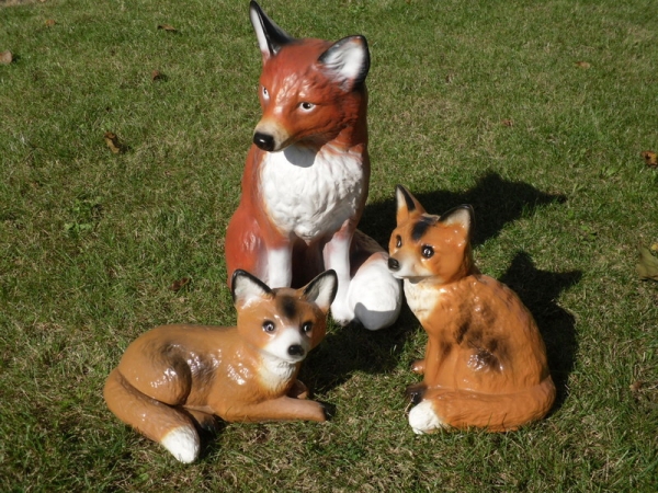 lustige Deko-Gartenfigur Tier Figur im Stiefel Gartenfigur Hund Fuchs Igel  Katze
